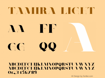 Tamira-Light Version 1.002;Fontself Maker 3.0.0-3;YWFTv17 Font Sample