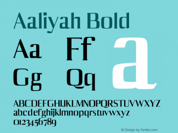 Aaliyah Bold Version 1.0 Font Sample