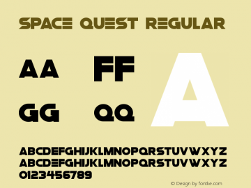 Space Quest Version 1.00 December 30, 2018, initial release Font Sample