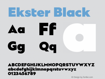 Ekster Black Version 1.00;August 6, 2018;FontCreator 11.5.0.2427 64-bit图片样张