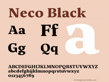 Neco Black Version 1.00;August 6, 2018;FontCreator 11.5.0.2427 64-bit Font Sample