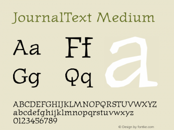 JournalText Medium 001.000 Font Sample