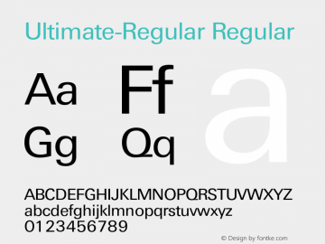 Ultimate-Regular Regular 001.001 Font Sample