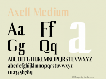 Axell-Medium Version 1.0 Font Sample