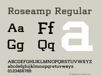 Roseamp Regular Version 1.000 Font Sample