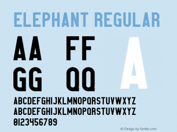 Elephant-Regular Version 1.002;Fontself Maker 2.1.2;YWFTv17 Font Sample