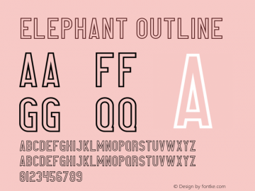 Elephant-Outline Version 1.002;Fontself Maker 2.1.2;YWFTv17 Font Sample