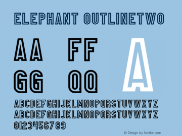Elephant-OutlineTwo Version 1.002;Fontself Maker 2.1.2;YWFTv17 Font Sample