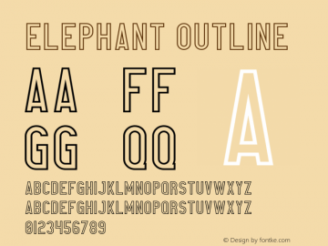 Elephant Outline Version 1.002;Fontself Maker 2.1.2;YWFTv17 Font Sample