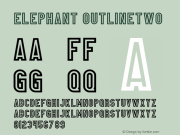 Elephant OutlineTwo Version 1.002;Fontself Maker 2.1.2;YWFTv17 Font Sample