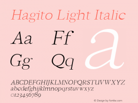 Hagito-LightItalic Version 1.0图片样张