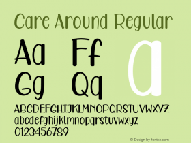 Care Around Version 1.00;November 10, 2018 Font Sample