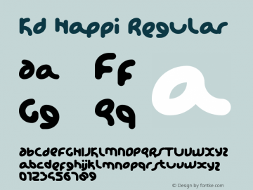 KD Happi Regular Version 1.200;PS 001.200;hotconv 1.0.88;makeotf.lib2.5.64775 Font Sample