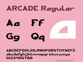 ARCADE Version 1.00;December 31, 2018;FontCreator 11.5.0.2430 64-bit图片样张