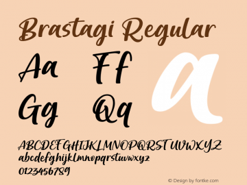 Brastagi Version 1.00;November 28, 2018 Font Sample