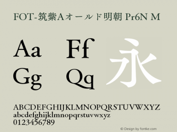 FOT-筑紫Aオールド明朝 Pr6N M  Font Sample