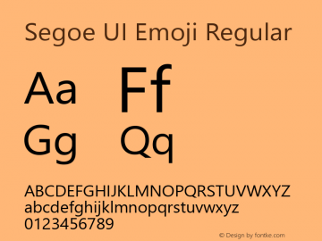 Segoe UI Emoji Version 1.29 Font Sample