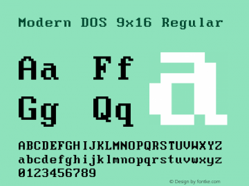 Modern DOS 9x16 20190101.01 Font Sample