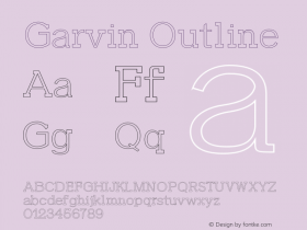 Garvin-Outline Version 1.0 Font Sample