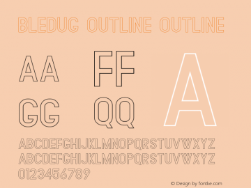 Bledug Outline Version 001.000 Font Sample