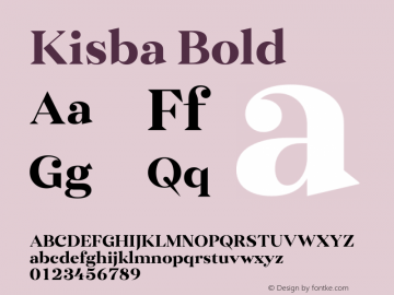 Kisba Bold Version 1.000;PS 001.000;hotconv 1.0.88;makeotf.lib2.5.64775;YWFTv17 Font Sample