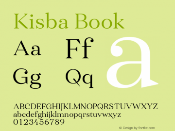 Kisba-Book Version 1.000;PS 001.000;hotconv 1.0.88;makeotf.lib2.5.64775;YWFTv17 Font Sample