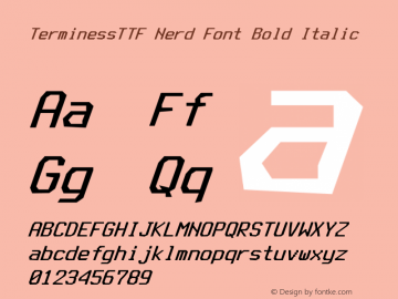 Terminess (TTF) Bold Italic Nerd Font Complete Version 4.40.1;Nerd Fonts 2.图片样张