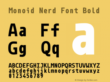 Monoid Bold Nerd Font Complete Version 0.61;Nerd Fonts 2.0. Font Sample