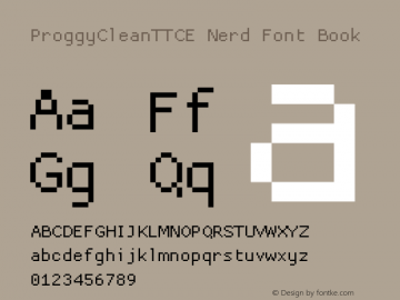 ProggyCleanTT CE Nerd Font Complete 2004/04/15图片样张