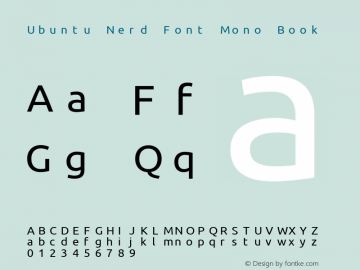 Ubuntu Nerd Font Complete Mono 0.83 Font Sample