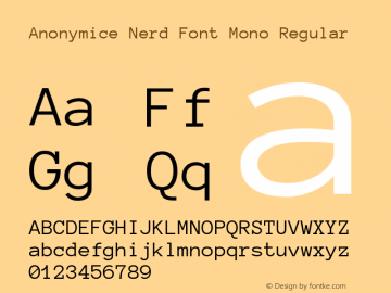 Anonymice Nerd Font Complete Mono Version 1.002图片样张