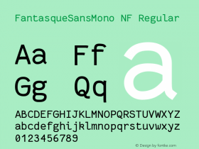 Fantasque Sans Mono Regular Nerd Font Complete Windows Compatible Version 1.7.2 ; ttfautohint (v1.4.1.16-c0b8) Font Sample