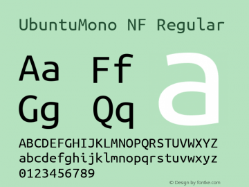 Ubuntu Mono Nerd Font Complete Windows Compatible Version 0.80图片样张