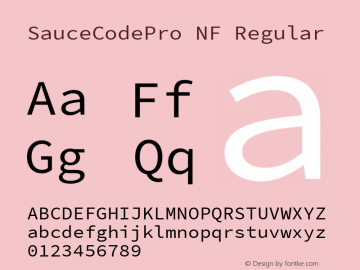 Sauce Code Pro Nerd Font Complete Windows Compatible Version 2.010;PS 1.000;hotconv 1.0.84;makeotf.lib2.5.63406图片样张