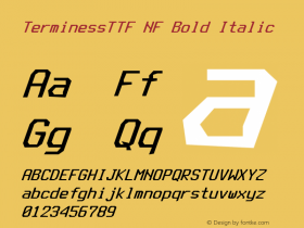 Terminess (TTF) Bold Italic Nerd Font Complete Mono Windows Compatible Version 4.40.1;Nerd Fonts 2.图片样张