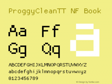 ProggyCleanTT Nerd Font Complete Mono Windows Compatible 2004/04/15图片样张