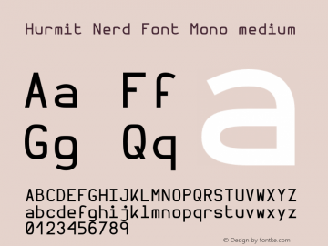 Hurmit Medium Nerd Font Complete Mono Version 1.21;Nerd Fonts 2.0. Font Sample
