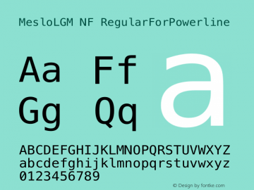 Meslo LG M Regular Nerd Font Complete Windows Compatible 1.210图片样张