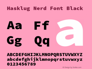 Hasklug Black Nerd Font Complete Version 2.030;PS 1.0;hotconv 16.6.51;makeotf.lib2.5.65220图片样张