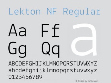 Lekton Nerd Font Complete Windows Compatible Version 34.000图片样张