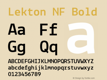 Lekton-Bold Nerd Font Complete Windows Compatible Version 34.000 Font Sample