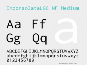 Inconsolata LGC Nerd Font Complete Windows Compatible Version 1.3;Nerd Fonts 2.0.0 Font Sample