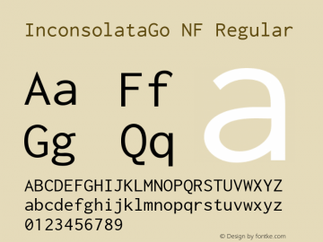 InconsolataGo Nerd Font Complete Mono Windows Compatible Version 1.013图片样张