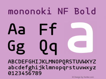 mononoki Bold Nerd Font Complete Mono Windows Compatible Version 1.001图片样张
