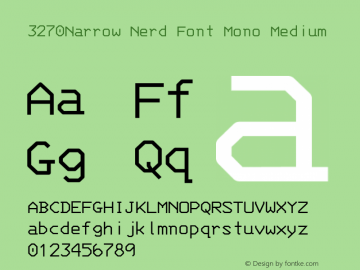 3270 Narrow Nerd Font Complete Mono Version 001.000;Nerd Fonts 2 Font Sample