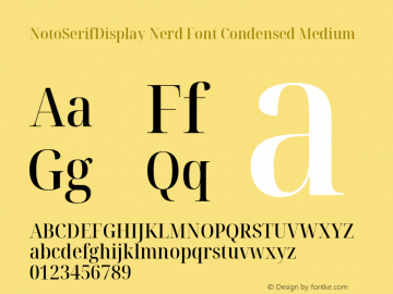 Noto Serif Display Condensed Medium Nerd Font Complete Version 2.000;GOOG;noto-source:20170915:90ef993387c0; ttfautohint (v1.7) Font Sample