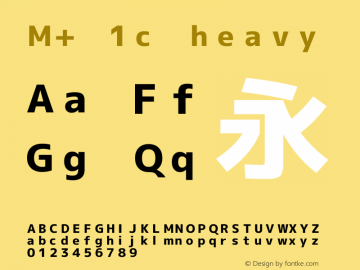M+ 1c heavy  Font Sample