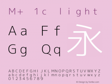 M+ 1c light  Font Sample