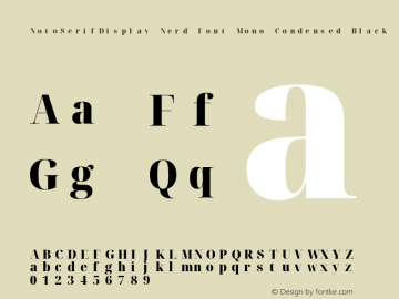 Noto Serif Display Condensed Black Nerd Font Complete Mono Version 2.000;GOOG;noto-source:20170915:90ef993387c0; ttfautohint (v1.7) Font Sample