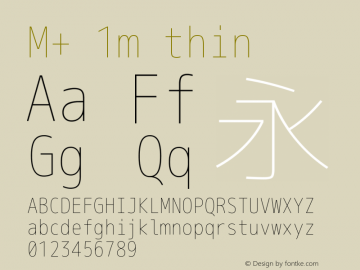 M+ 1m thin  Font Sample